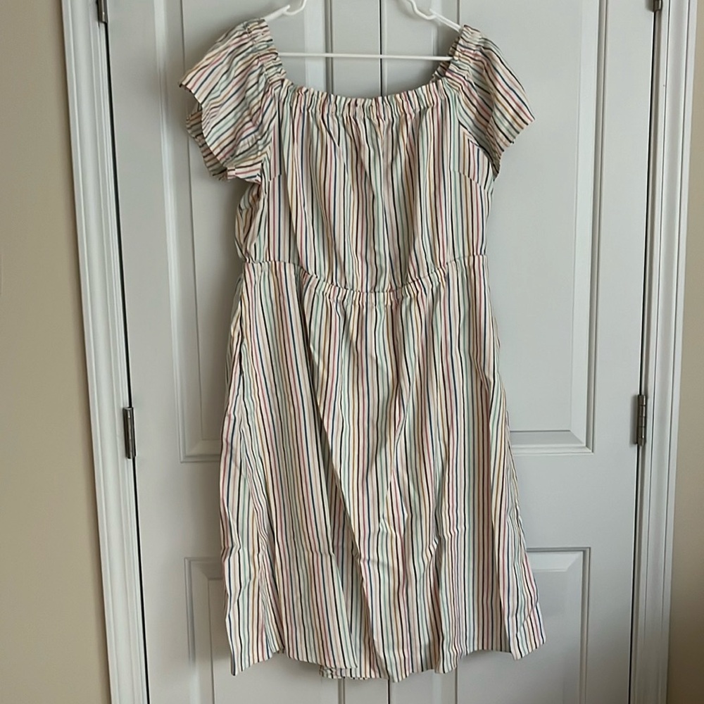 Lane Bryant pastel stripe midi dress